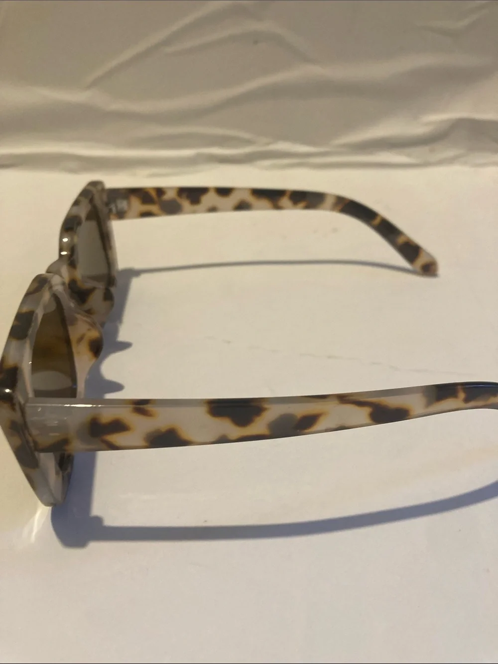 Tortoiseshell Rectangular Sunglasses - Brown Lenses